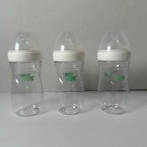 New Never Used NUK Simply Natural Baby Bottles 3 Count 9oz  White